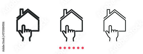 Home selection icon. Thin line icon vector