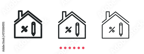 Discount icon. Thin line icon vector