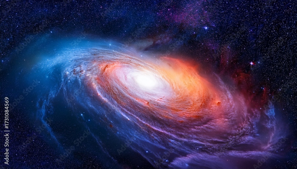 Obraz premium stunning cosmic cloud of gas and dust a vibrant nebula within a spiral galaxy swirling colors illuminate the vastness of space gas galactic interstellar medium