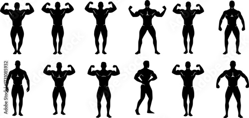 Bodybuilder silhouette collection