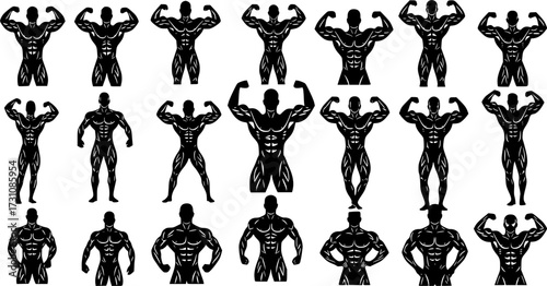 Bodybuilder silhouette collection