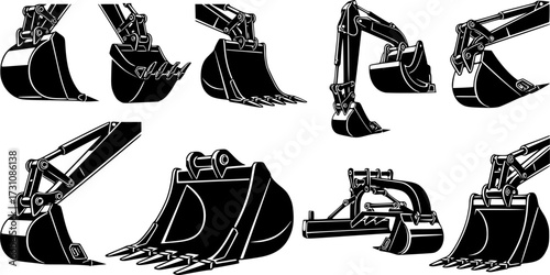 Excavator Bucket, Excavator Bucket Silhouette, Heavy Duty Bucket, Excavator Bucket Logo, Excavator Bucket Vector, Excavator Bucket Clipart.