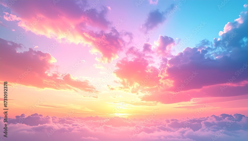 Naklejka premium Dreamy pastel sunset sky. Abstract background.