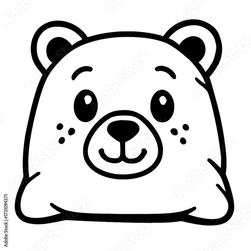 Cute Teddy Bear Head Icon Vector - Classic Symbol for Childhood, Cuddles, and Play