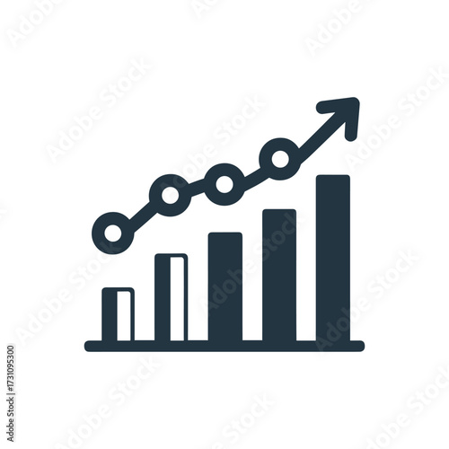 Graph depicting growth trends in business metrics