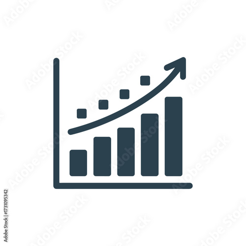 Graph illustrating business growth with upward trends
