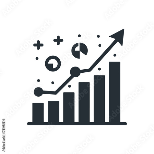 Graphical representation of data trends and growth