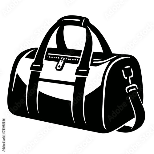 Duffel Bag Vector - Classic Icon for Gym and Travel