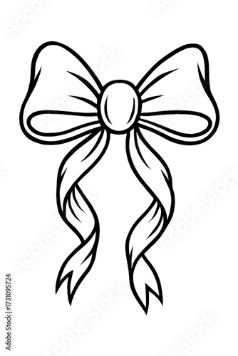 Festive Bow With Long Tails Vector Icon - A Classic Graphic for Celebrations