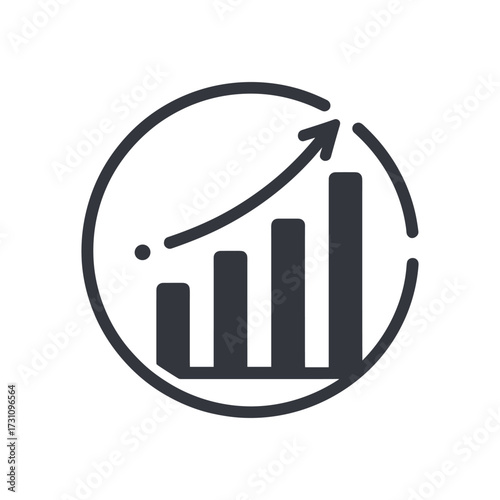 Growth chart illustrating financial progress and trends