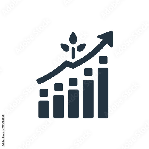 Growth chart illustrating progress in sustainable practices