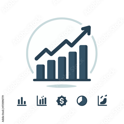 Growth chart showing increasing trends in data analysis
