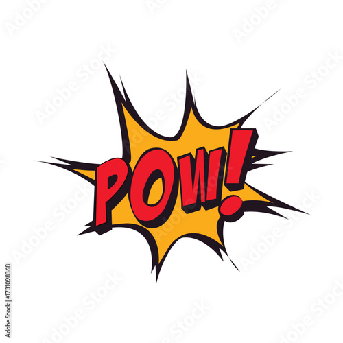 POW! Comic Sound Effects illustration on white background