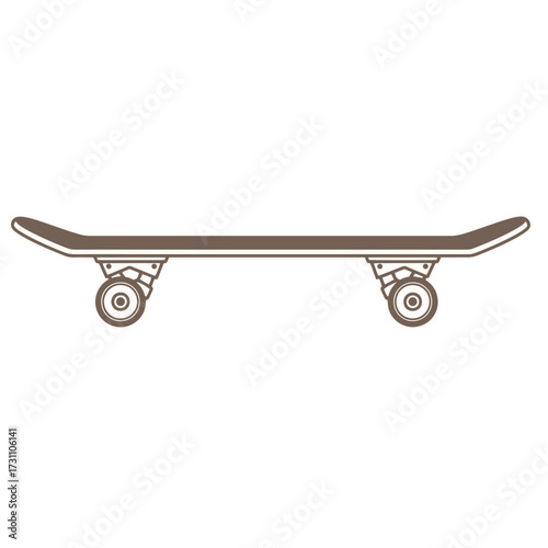 Skateboard illustration evokes carefree summer days and action sports excitement design
