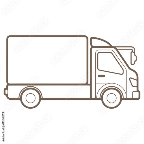 Delivery truck outline for logistics and transportation designs needing a clean look