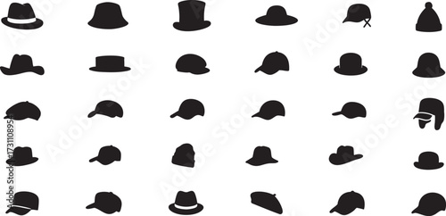 Hat and Headwear silhouette icon