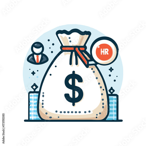 Illustration of a money bag symbolizing HR investment