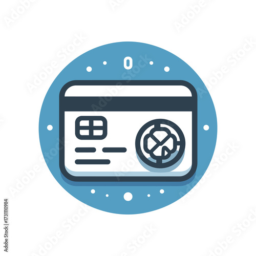 Modern credit card design with abstract circular background