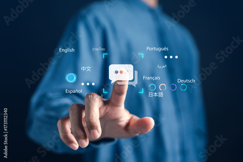 Multilingual translation concept. multiple global languages. Suitable for content about online translation, language learning, and digital communication tools.