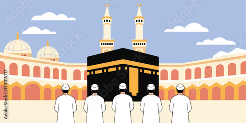 People praying in front of the kaaba in mecca city