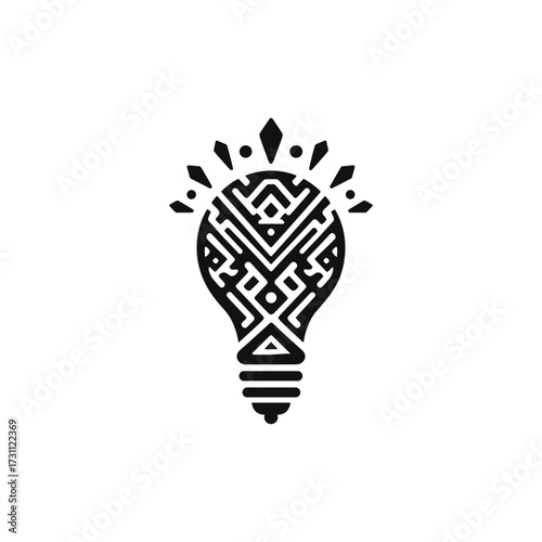 Intricate light bulb design with geometric patterns