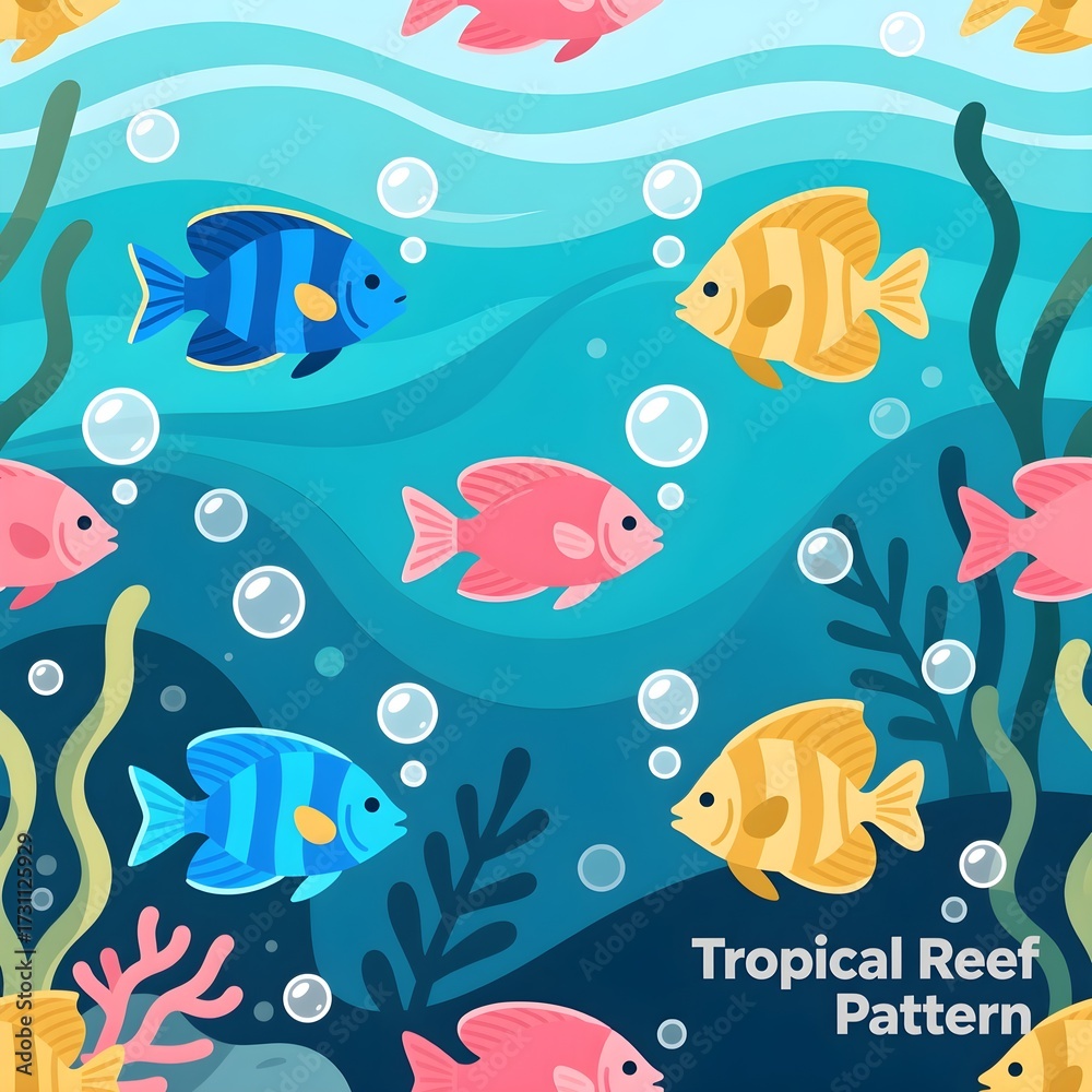 Naklejka premium seamless pattern with fishes