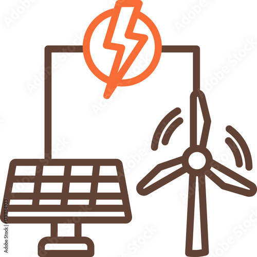 Smart Grid line color icon