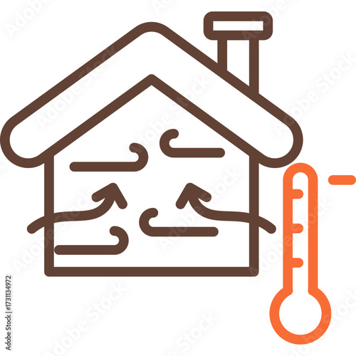 Passive Cooling line color icon