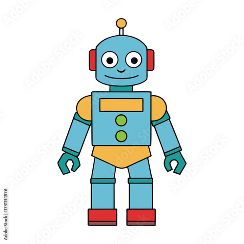 A robot toy with movable parts, glowing lights, and playful features, sparking imagination as kids explore fun adventures with futuristic design and interactive play.
