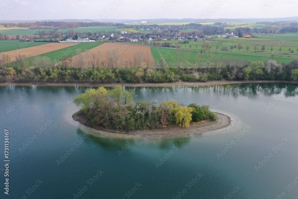 Obraz premium view of Lake Zülpicher See, Zülpich, Germany