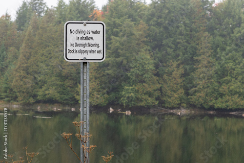 No Diving as Water is Shallow.
No Overnight Mooring.
Dock is slippery when wet.
