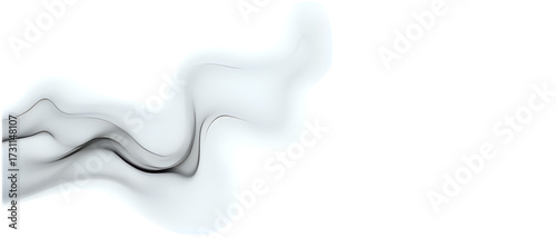 Elegant smoke drifting across a bright white background