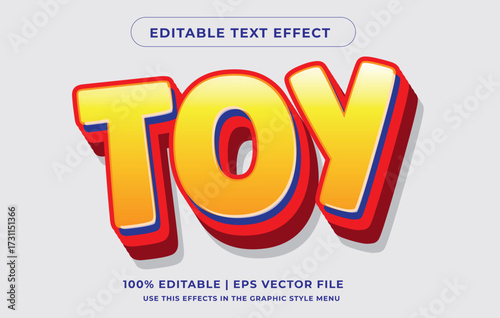 Toy 3D editable text effect aesthetic template
