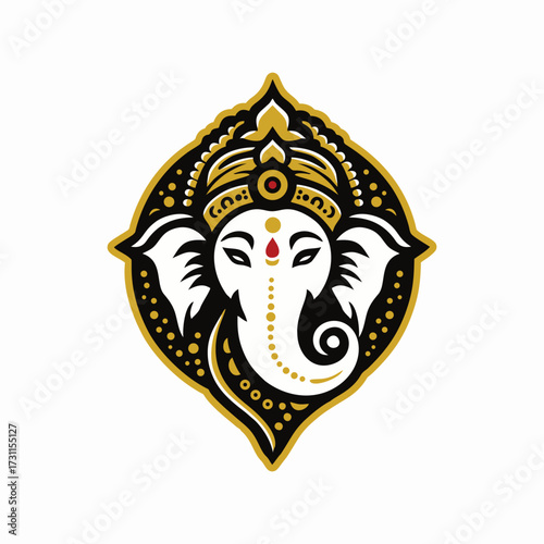 Ganesh hindu india vector design art illustration