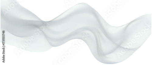 Abstract white wave flowing smoothly across the image space