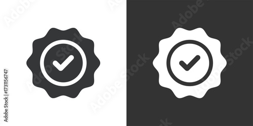 Verifiy badge  Icon. Solid glyph series icon