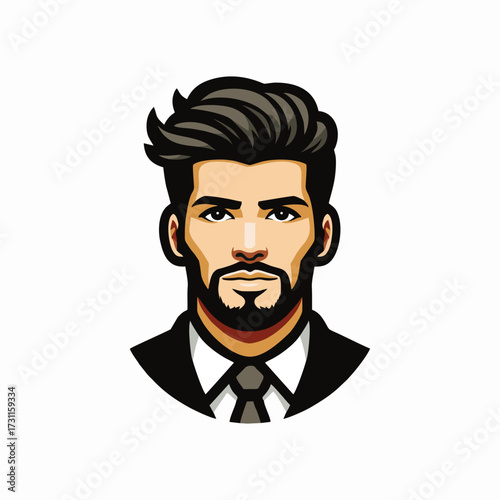 Handsome man vector design art illustration