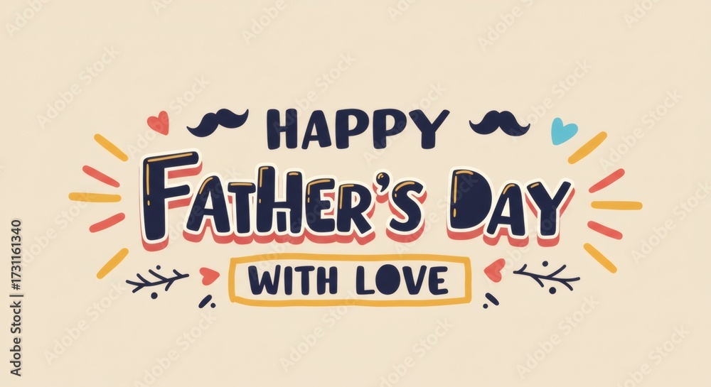 Fototapeta premium Fathers Day Cards Set: Cute, Fashionable Hand-Drawn Dad & Son Illustrations, Selfie, Champion Trophy, Glasses, Beer, Holiday Wishes, Celebration, Family.