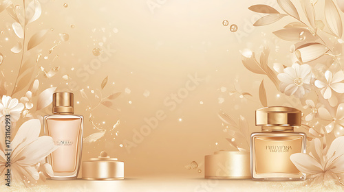 A cute cosmetic-themed background, perfect for use as a decorative backdrop or wallpaper.