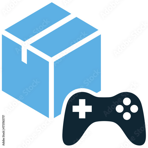 Game product icon vector. Ideal for gaming, retail, and digital commerce themes. A clear symbol representing an item for sale, perfect for game stores, in-game shops, and marketplace design.