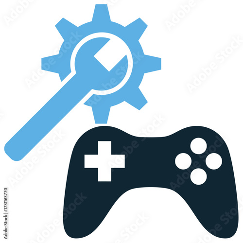 Game maintenance icon vector. Perfect for gaming, system updates, and service themes. A clear symbol indicating scheduled downtime or necessary repairs, great for app status and announcements.