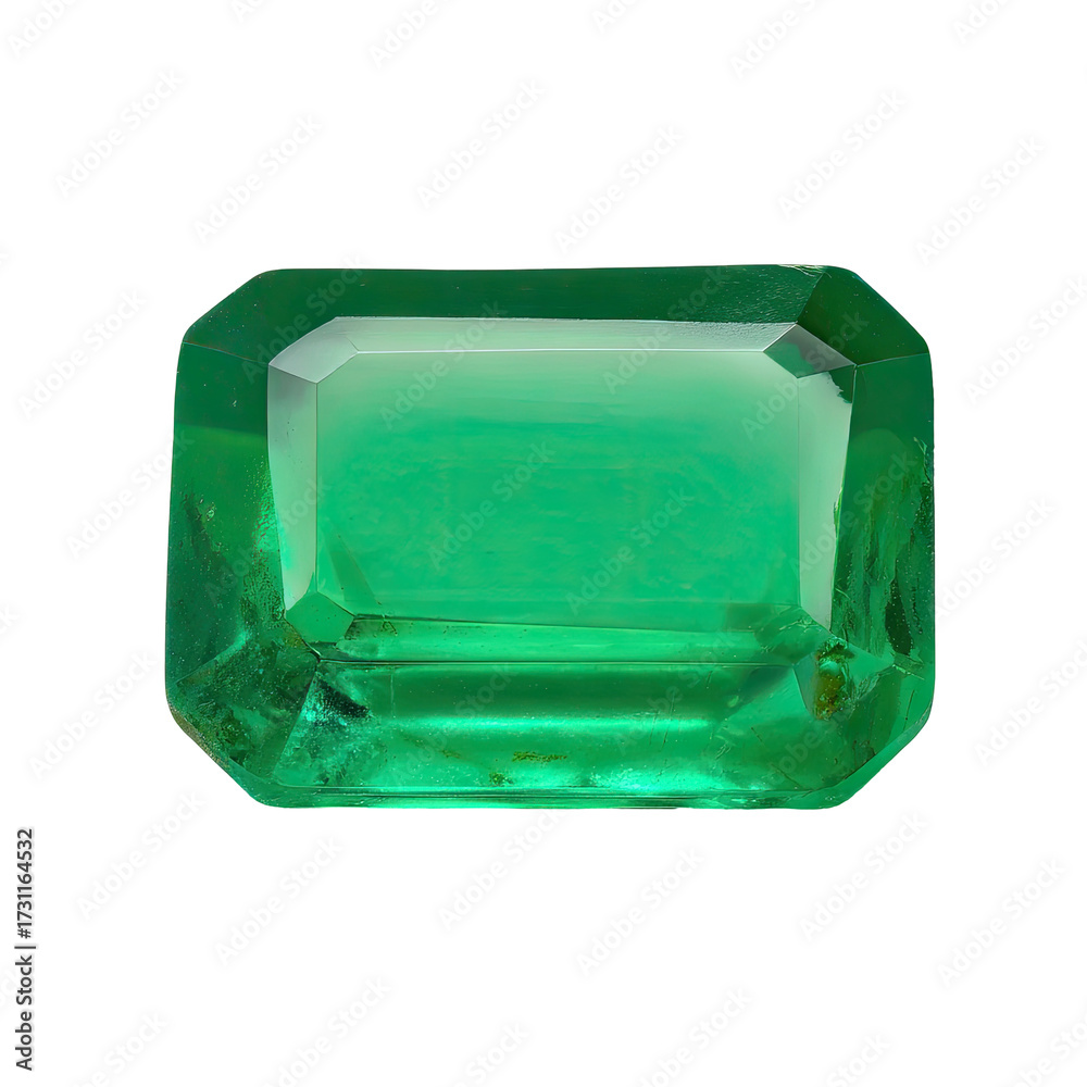 Obraz premium Large emerald-cut emerald, vibrant green