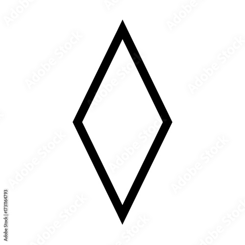 Vector Rhombus Icon – Diamond Geometric Shape Symbol for Polygon, Abstract, Design Element, and Graphics