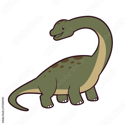 illustration of a brachiosaurus that ever existed for children