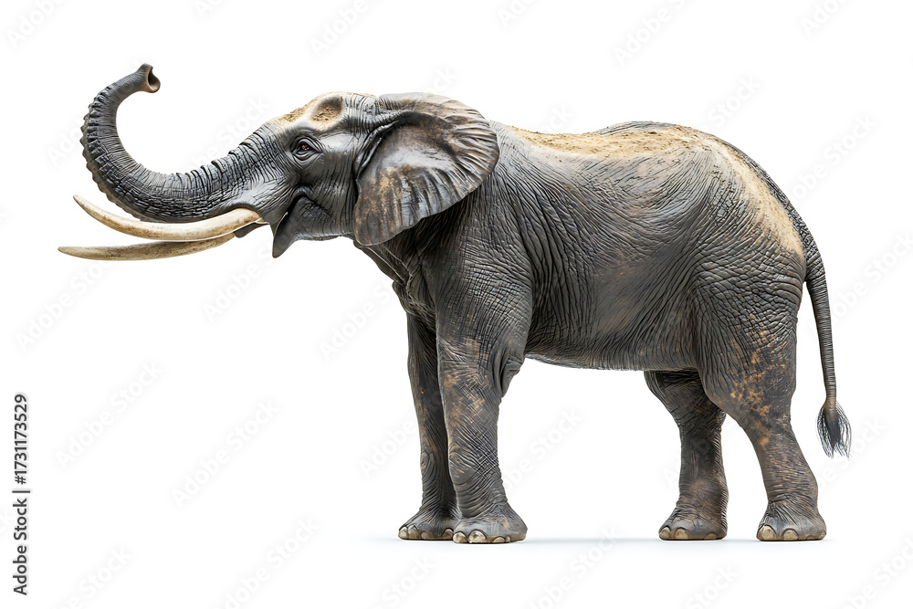 Obraz premium Majestic elephant with impressive tusks and wrinkled skin, a symbol of strength and wisdom, perfect for conservation or wildlife campaigns