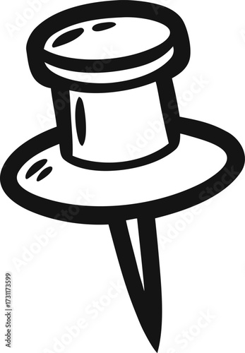 Hand Drawn Push Pin Doodle Vector Minimal Stationery