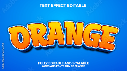 orange text effect vector editable