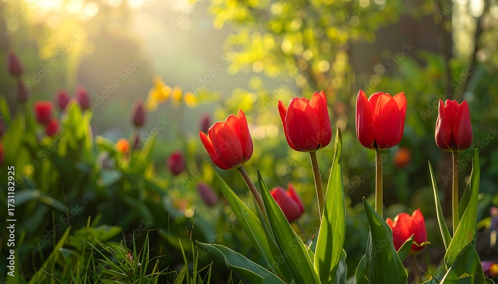 Fototapeta premium Beautiful Spring Tulips in Bloom.
