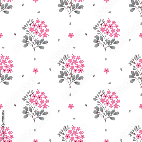 Flower pattern. Ditsy floral seamless pattern. Small little flower background. Repeat pattern. Ditsy print. Botanic surface design. Ditsy floral flower pattern for fashion, fabric, wrapping, decor