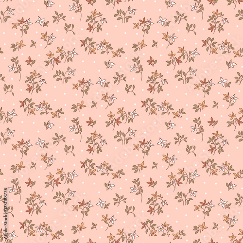 Flower pattern. Ditsy floral seamless pattern. Small little flower background. Repeat pattern. Ditsy print. Botanic surface design. Ditsy floral flower pattern for fashion, fabric, wrapping, decor